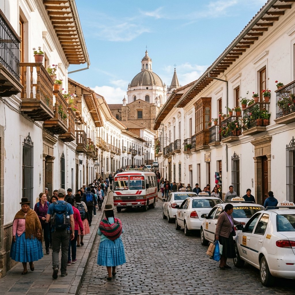 Historic colonial architecture and charming streets of Sucre