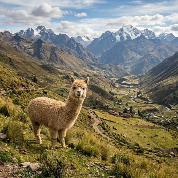 Highland valley landscape in Bolivia