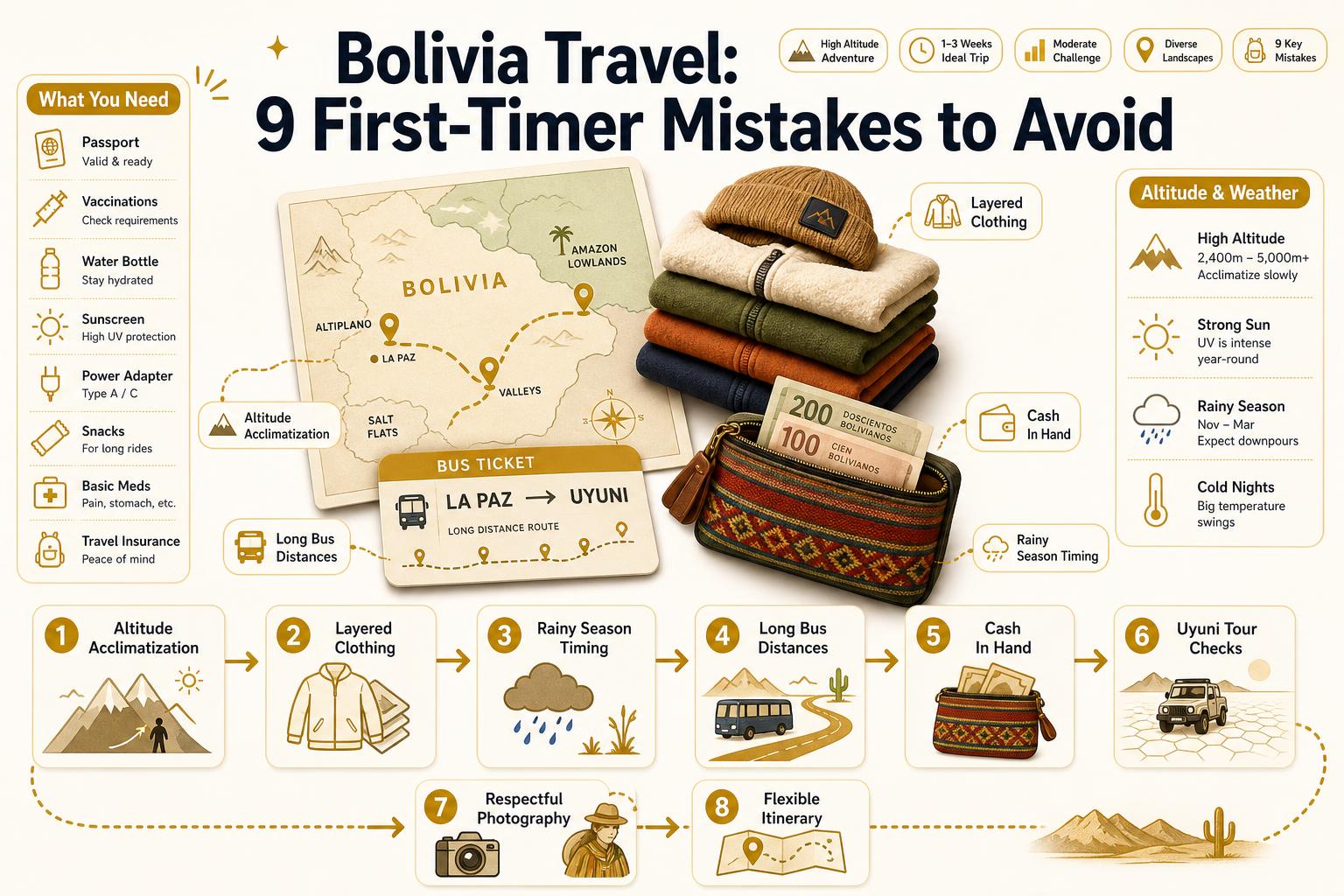 Infographic for Infographic: Bolivia Travel: 9 First-Timer Mistakes to Avoid