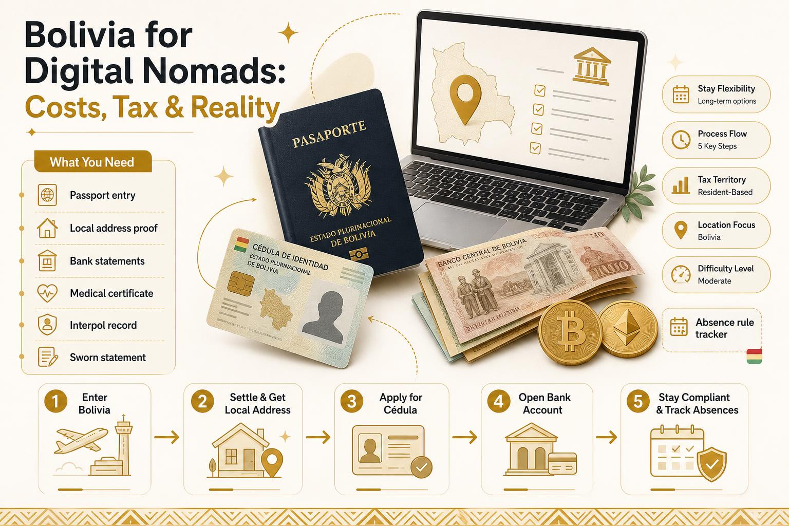 Infographic for Infographic: Bolivia for Digital Nomads: Costs, Tax & Reality