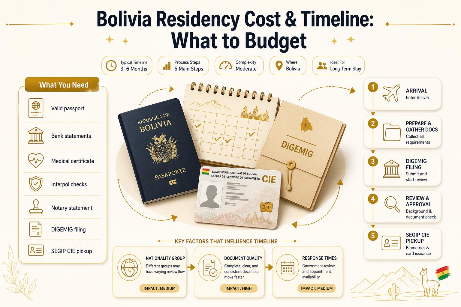 Infographic for Infographic: Bolivia Residency Cost & Timeline: What to Budget