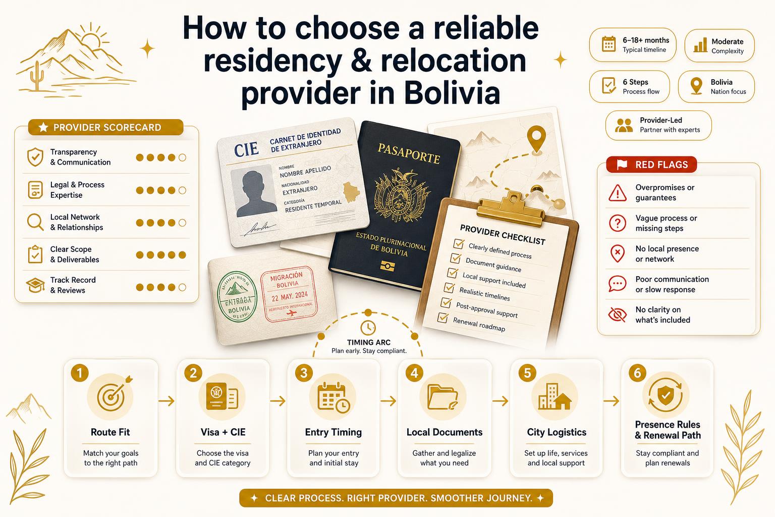 Infographic for How to choose a reliable residency & relocation provider in Bolivia