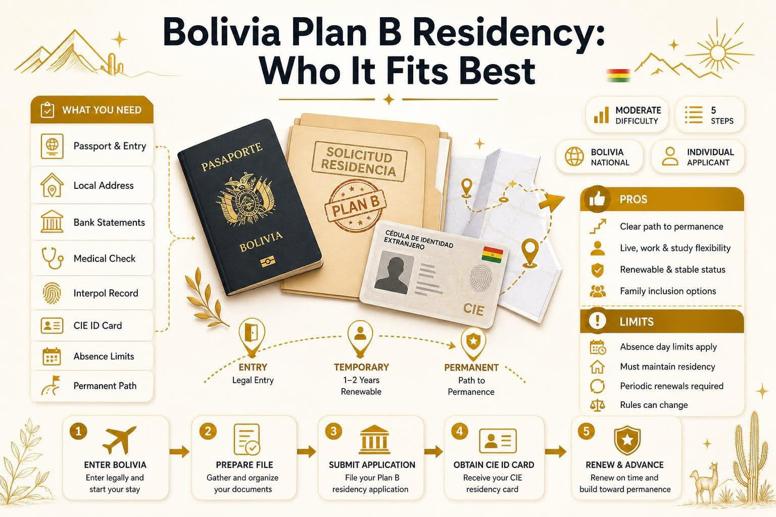 Infographic for Infographic: Bolivia Plan B Residency: Who It Fits Best