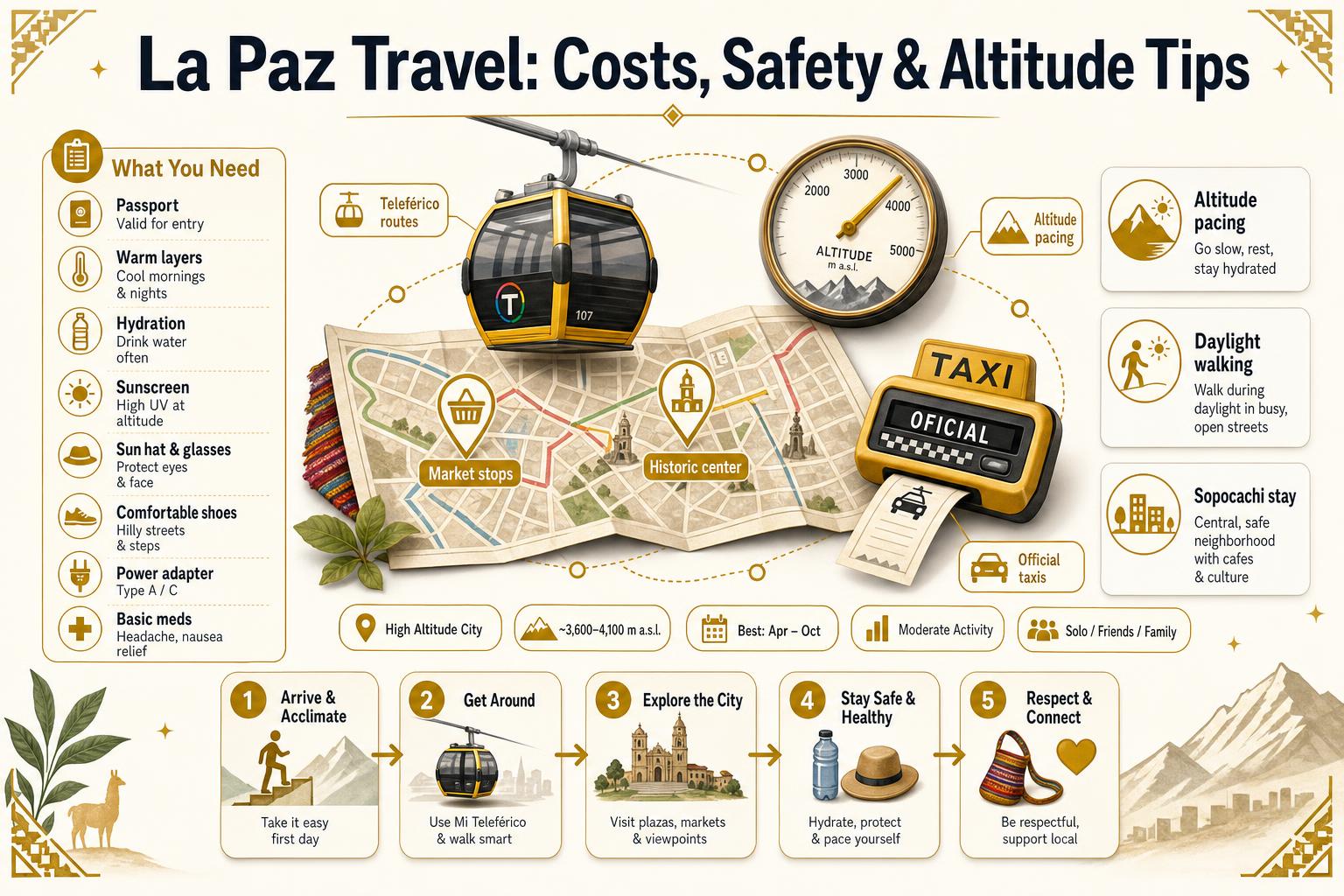 Infographic for Infographic: La Paz Travel: Costs, Safety & Altitude Tips