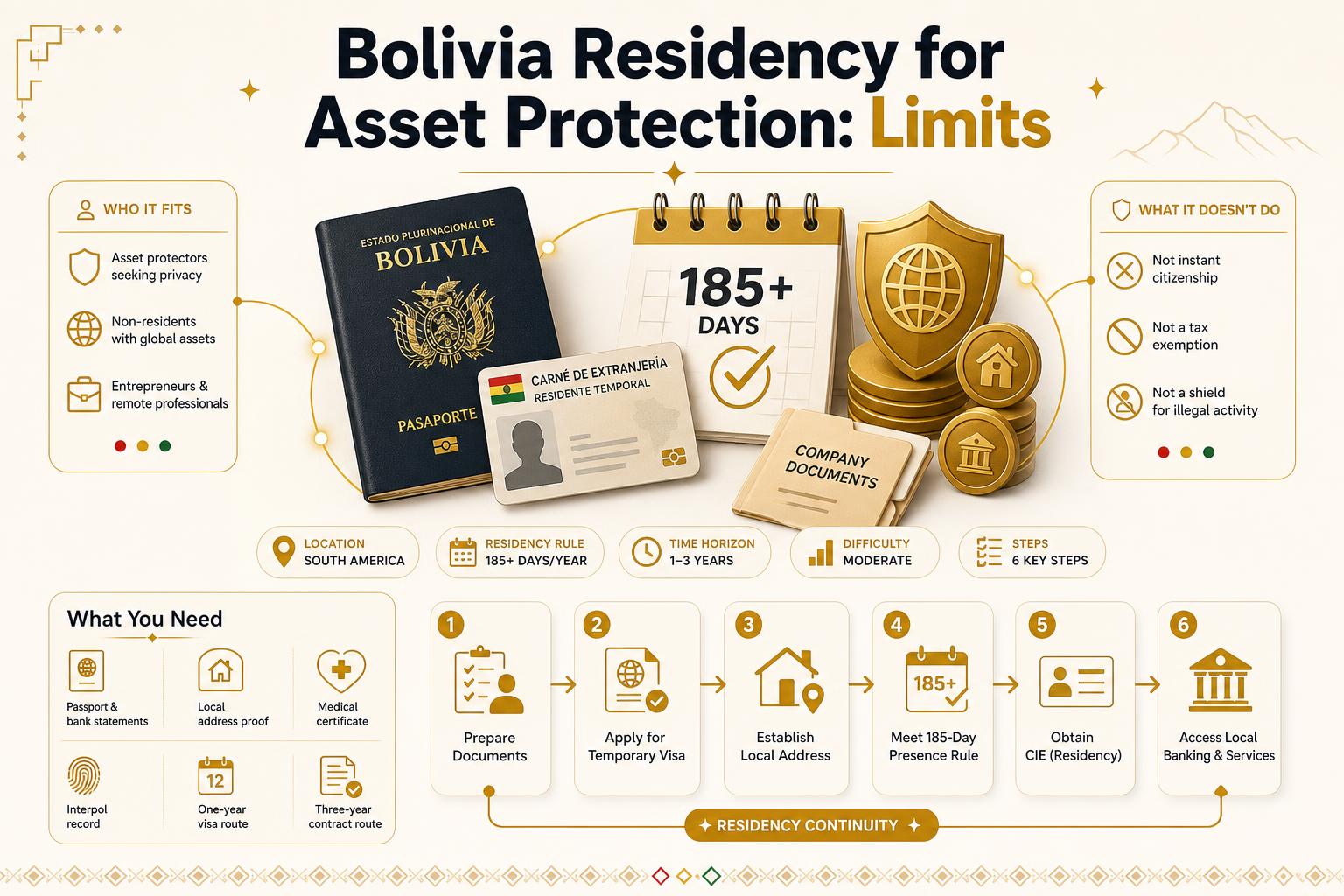 Infographic for Infographic: Bolivia Residency for Asset Protection: Limits